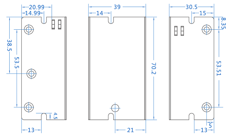 低功耗5V電源尺寸規(guī)格圖